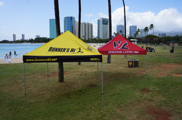 hello tent Custom 10x10' Pop Up Tents Hawaii – Hybrid Design